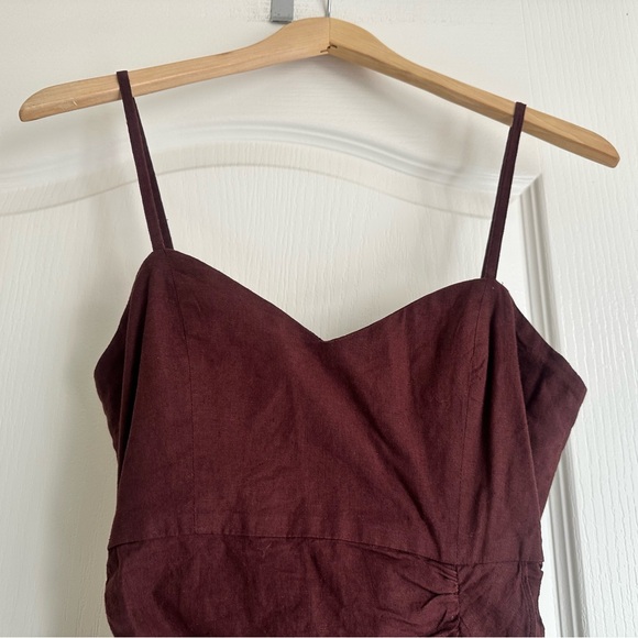 Zara Linen Blend Ruched Mini Dress. Size: Small. Good condition 🤎 - Picture 5 of 11